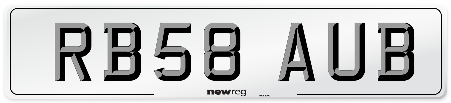RB58 AUB Number Plate from New Reg